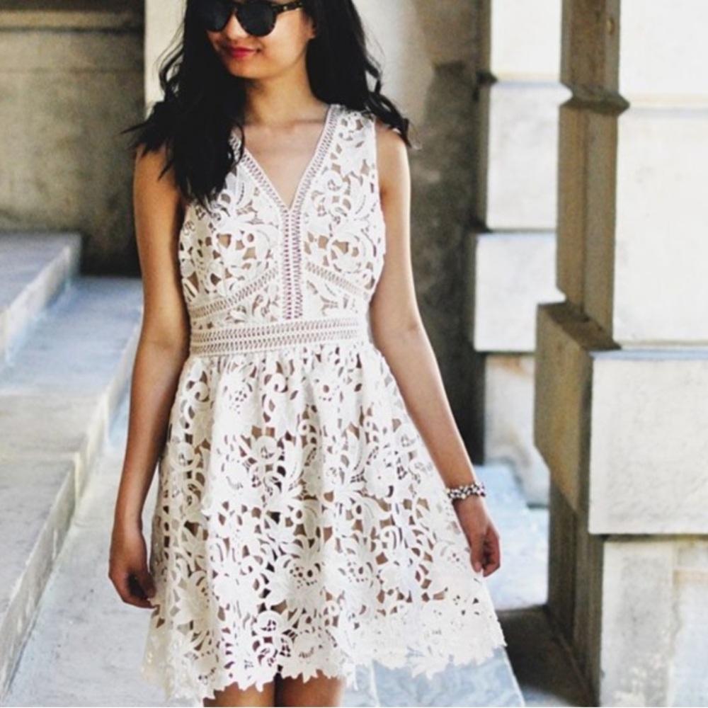 New Max Studio Guipure Lace Sleeveless Midi Dress